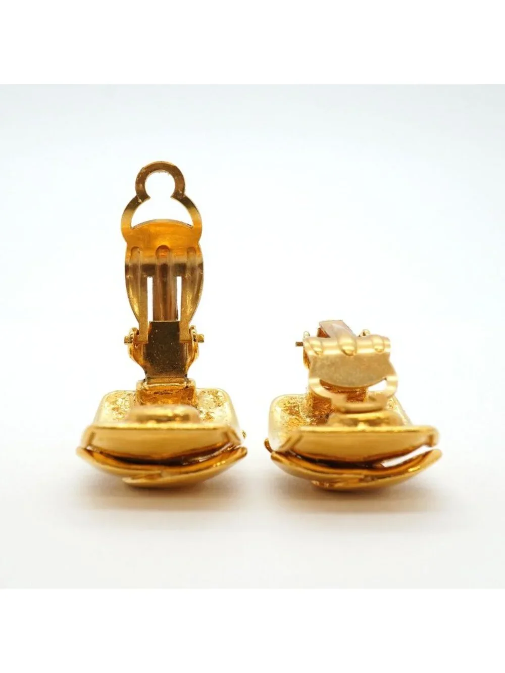Chanel Earrings Vintage CC Logo Gold Plated
